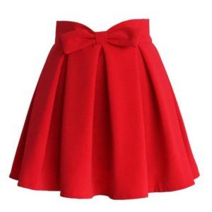 Persun Red Skirt with Bow